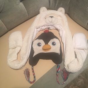 Lot of 2 Girls Fun Winter Hats